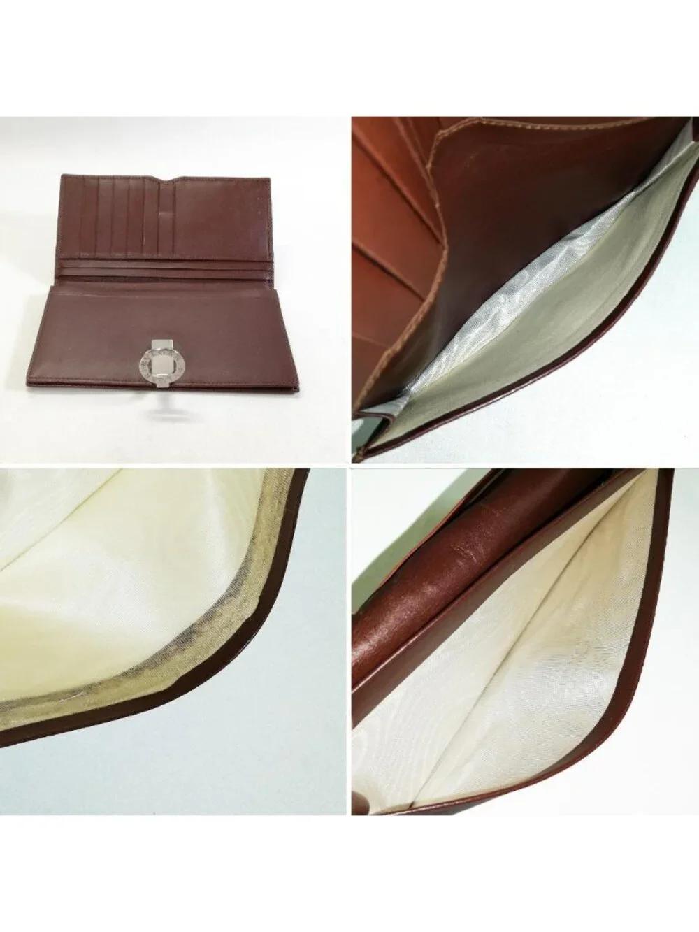 Bvlgari Logo Clip Billfold Dark Brown Wallet